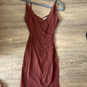 Free people dress, like new only worn once, color light brown / bronze
